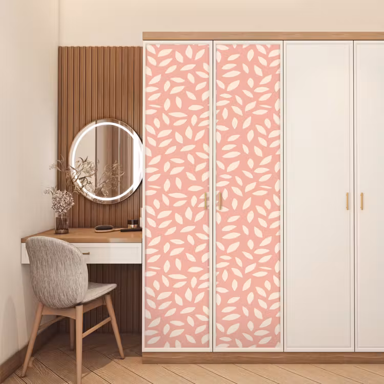 Deursticker - Roze - Bladeren - Speels - Patroon — 5