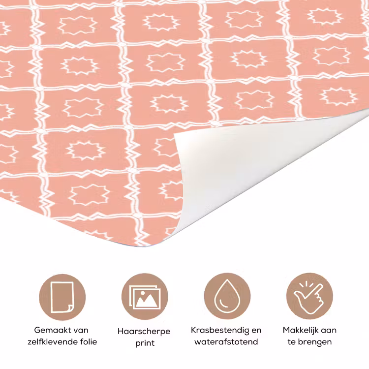 Deursticker - Zalmroze - Geometrisch - Elegant - Patroon — 3