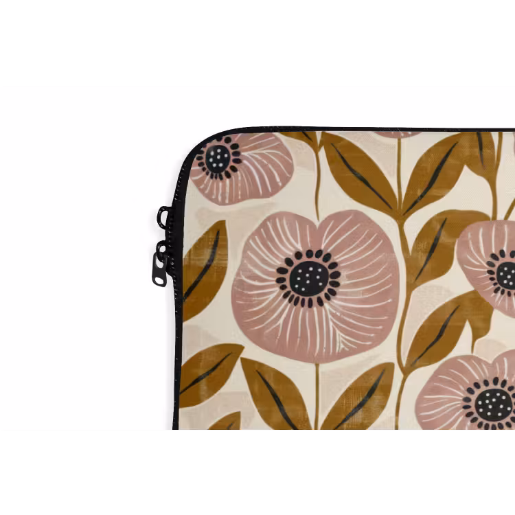Laptophoes Dustyroze - Bloemen - Grafisch - Patroon — 5