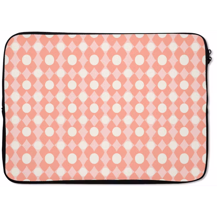 Laptophoes Koraal - Retro - Geometrisch - Patroon — 1