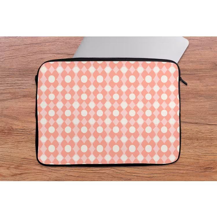 Laptophoes Koraal - Retro - Geometrisch - Patroon — 2
