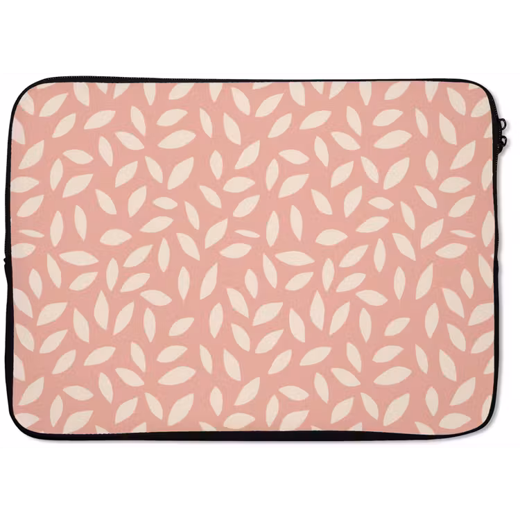 Laptophoes Roze - Bladeren - Speels - Patroon — 1