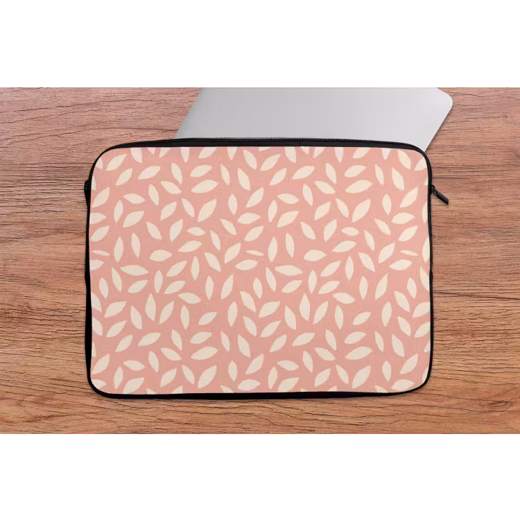 Laptophoes Roze - Bladeren - Speels - Patroon — 2