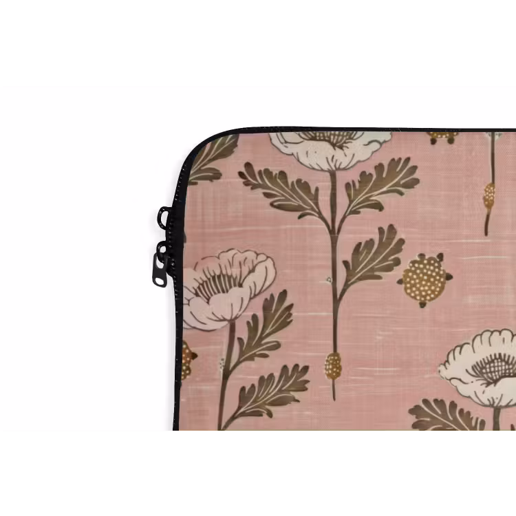 Laptophoes Roze - Bloemen - Vintage - Textuur — 5