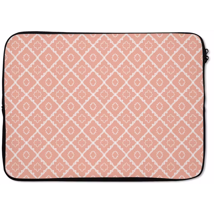 Laptophoes Zalmroze - Geometrisch - Elegant - Patroon — 1