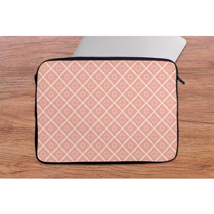 Laptophoes Zalmroze - Geometrisch - Elegant - Patroon — 2