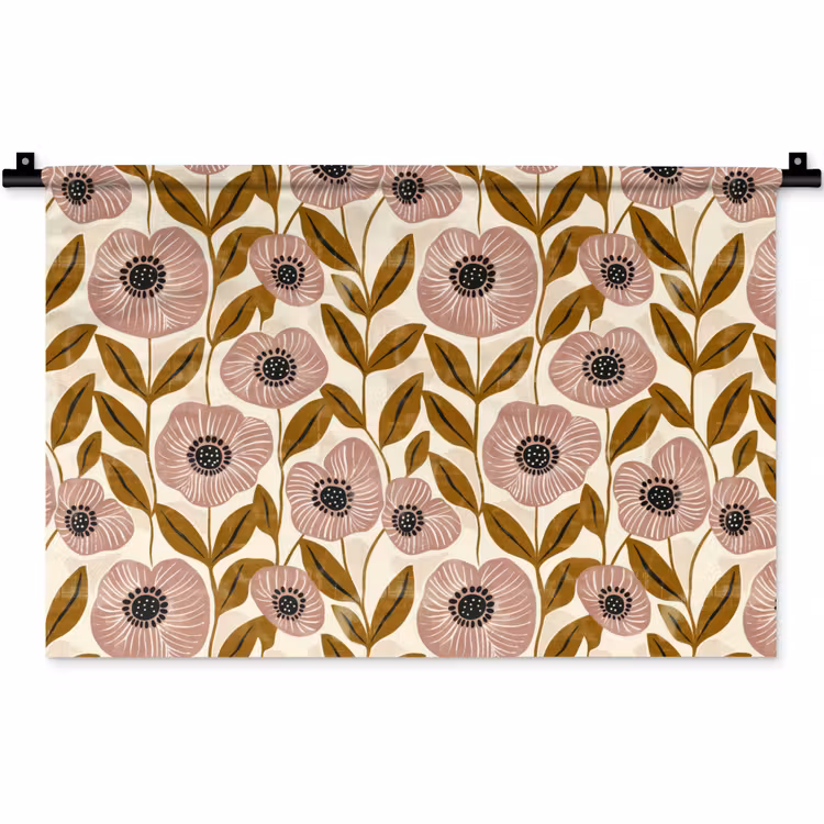 Wandkleed - Dustyroze - Bloemen - Grafisch - Patroon — 1