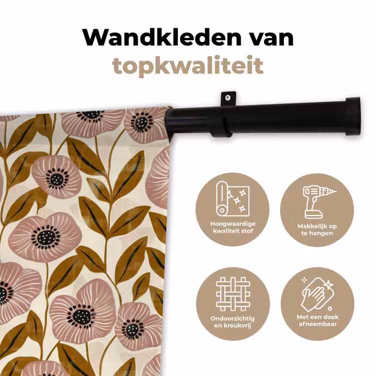 Wandkleed - Dustyroze - Bloemen - Grafisch - Patroon — 3