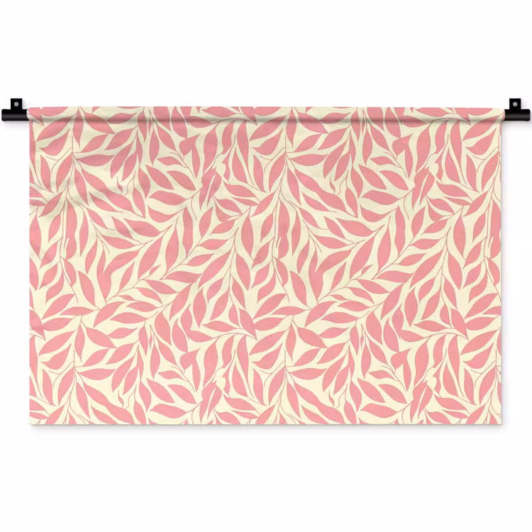 Wandkleed - Roze - Bladeren - Dynamisch - Patroon — 1