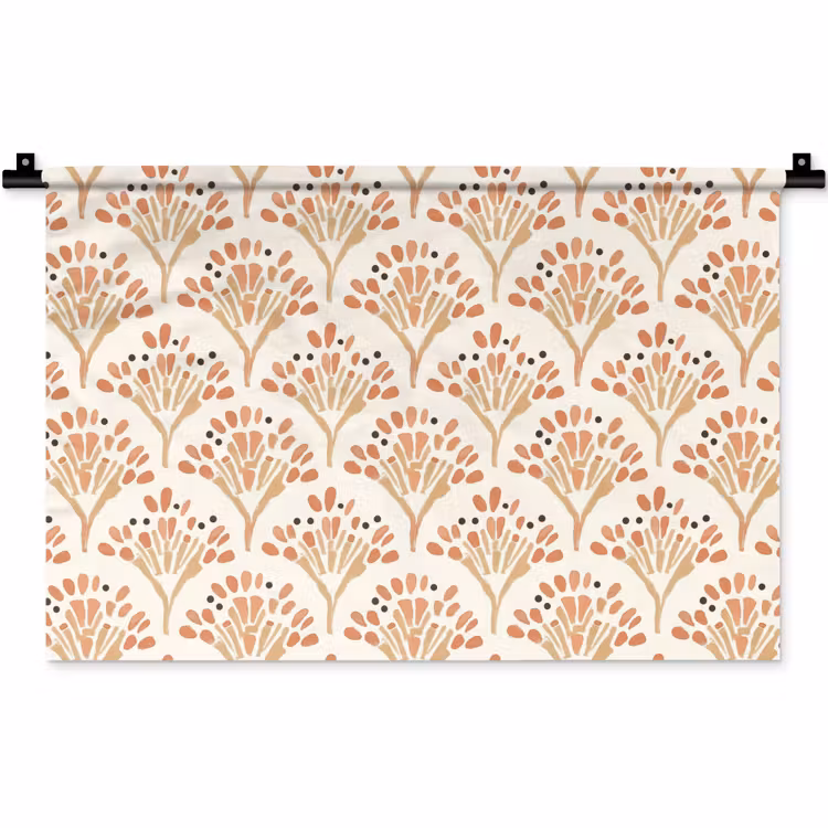 Wandkleed - Terracotta - Waaiers - Schilderachtig - Patroon — 1