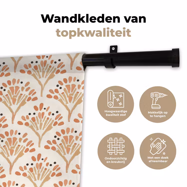 Wandkleed - Terracotta - Waaiers - Schilderachtig - Patroon — 3