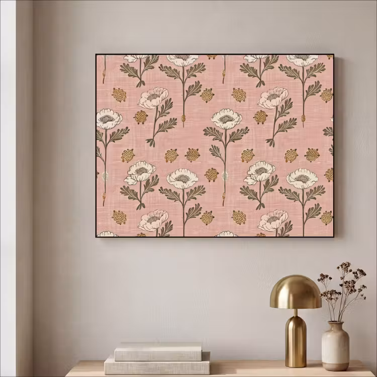 Art frame - Roze - Bloemen - Vintage - Textuur — 5