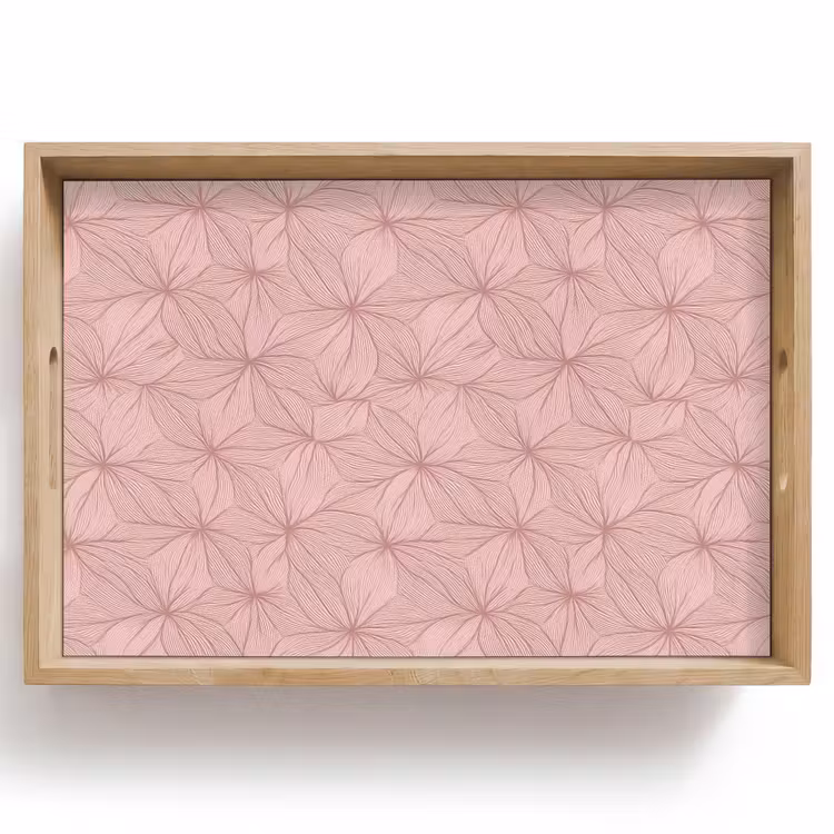 Dienblad - oederroze - Bloemen - Reliëf - Textuur — 1
