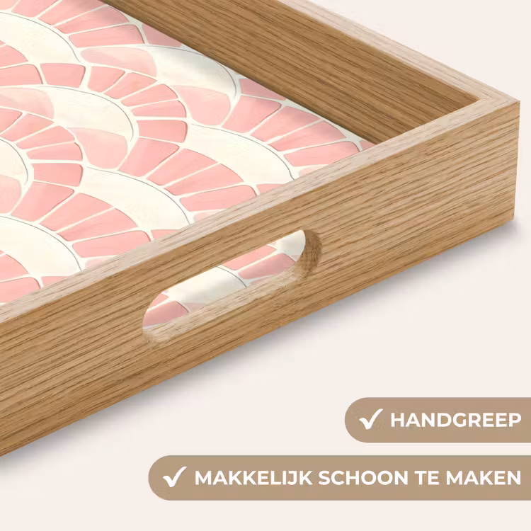 Dienblad - Roze - Waaiers - Mozaïek - Patroon — 5