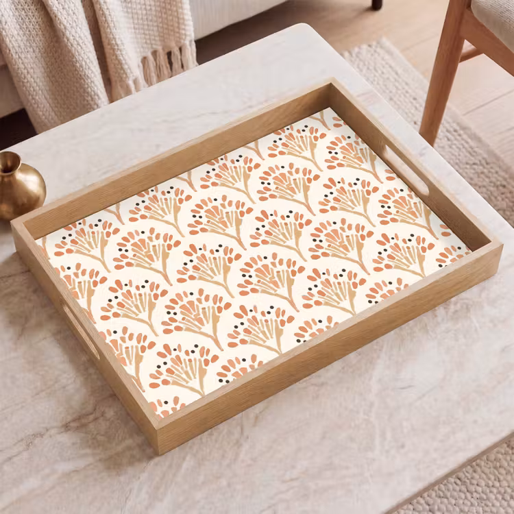 Dienblad - Terracotta - Waaiers - Schilderachtig - Patroon — 2