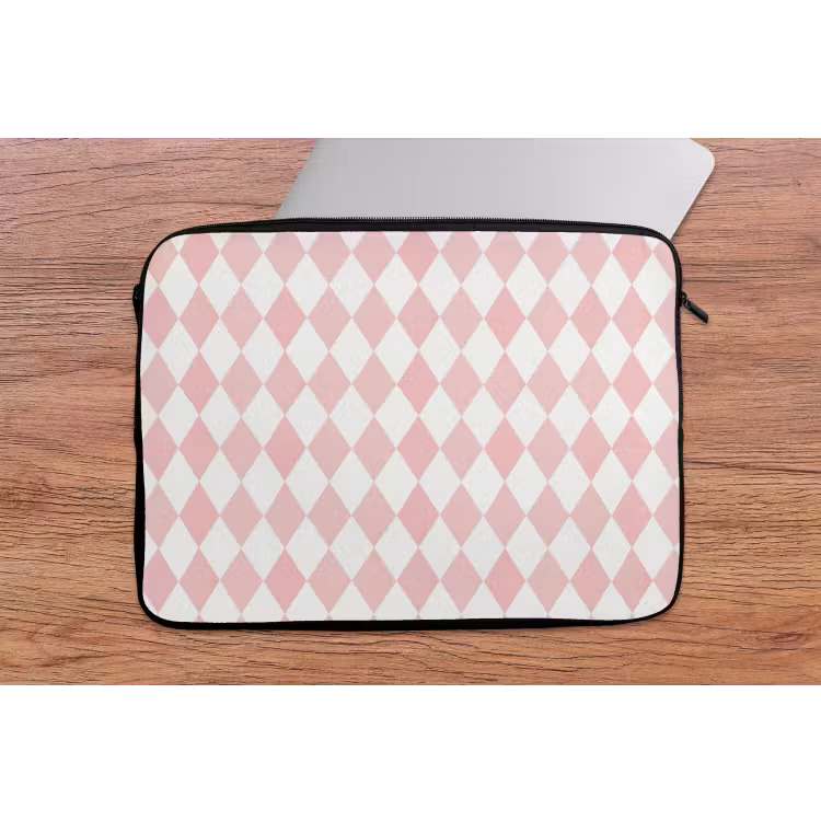 Laptophoes Lichtroze - Ruiten - Geometrisch - Patroon — 2