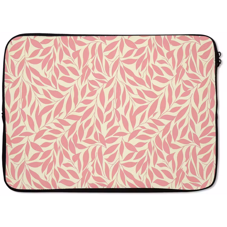 Laptophoes Roze - Bladeren - Dynamisch - Patroon — 1