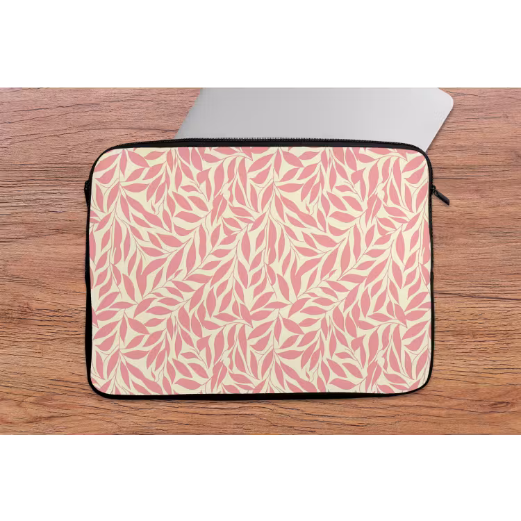 Laptophoes Roze - Bladeren - Dynamisch - Patroon — 2