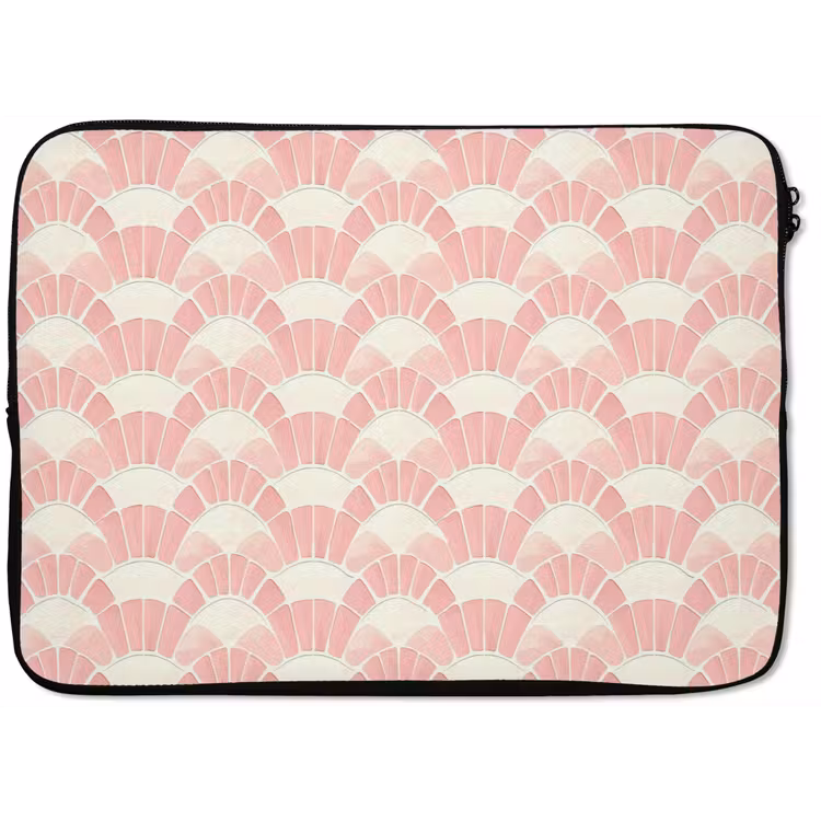 Laptophoes Roze - Waaiers - Mozaïek - Patroon — 1