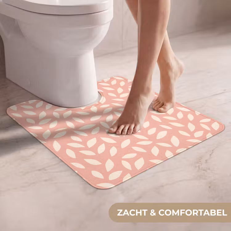 WC Mat - Roze - Bladeren - Speels - Patroon — 5