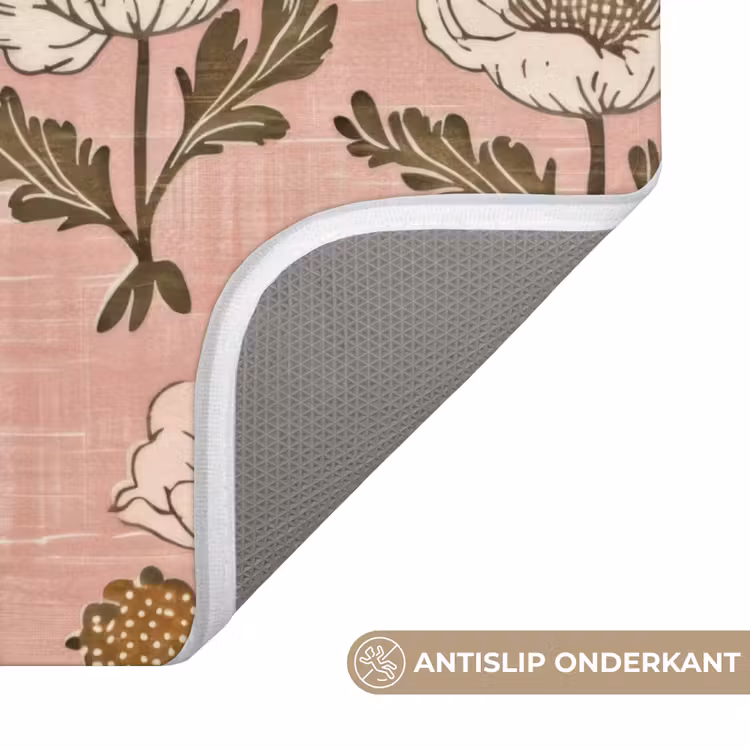 WC Mat - Roze - Bloemen - Vintage - Textuur — 4