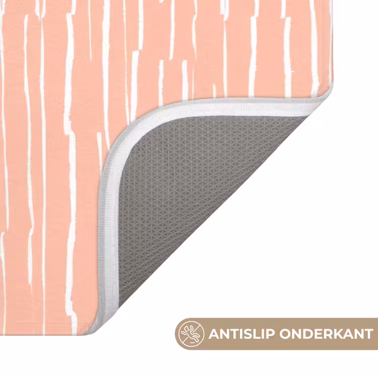 WC Mat - Zalmroze - Strepen - Handgetekend - Patroon — 4