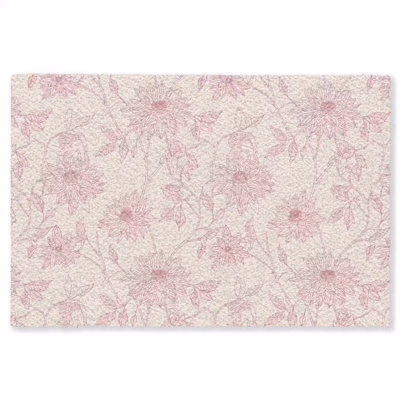 Vloerkleed - Oudroze - Dahlia's - Lijntekening - Patroon — 1