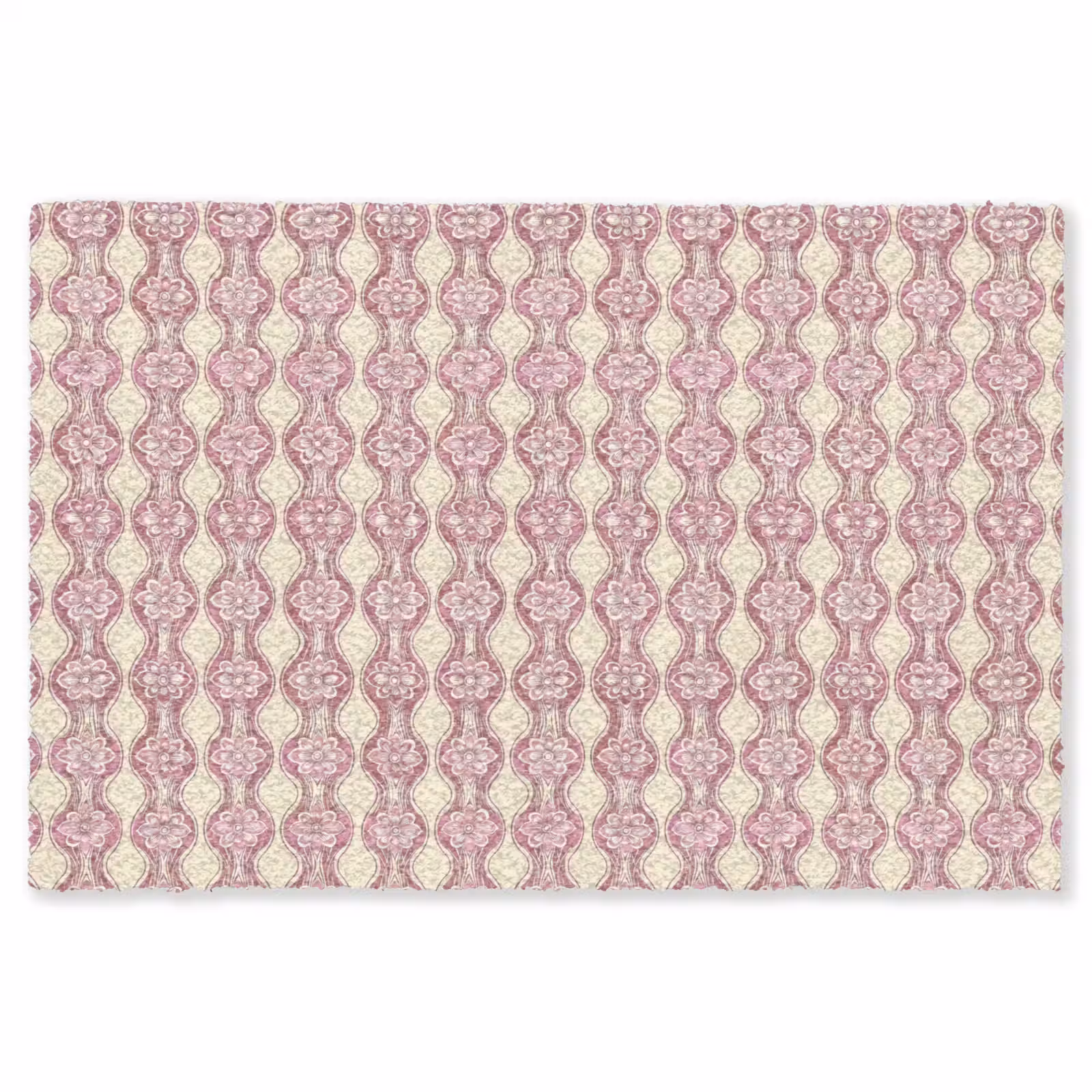 Vloerkleed - Paarsroze - Bloemen - Retro - Patroon — 1