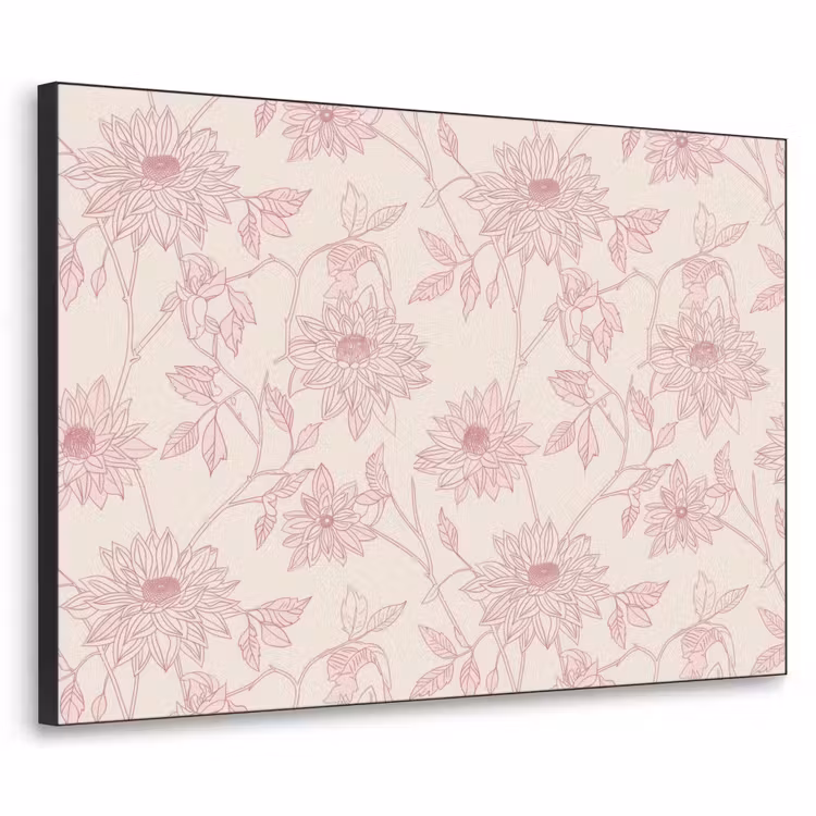 Art frame - Oudroze - Dahlia's - Lijntekening - Patroon — 1