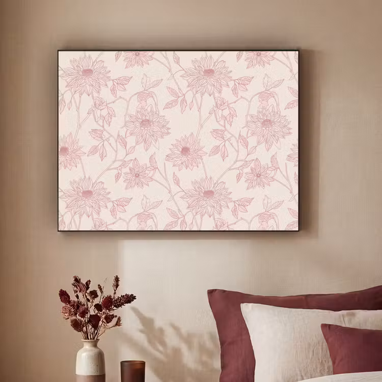 Art frame - Oudroze - Dahlia's - Lijntekening - Patroon — 3