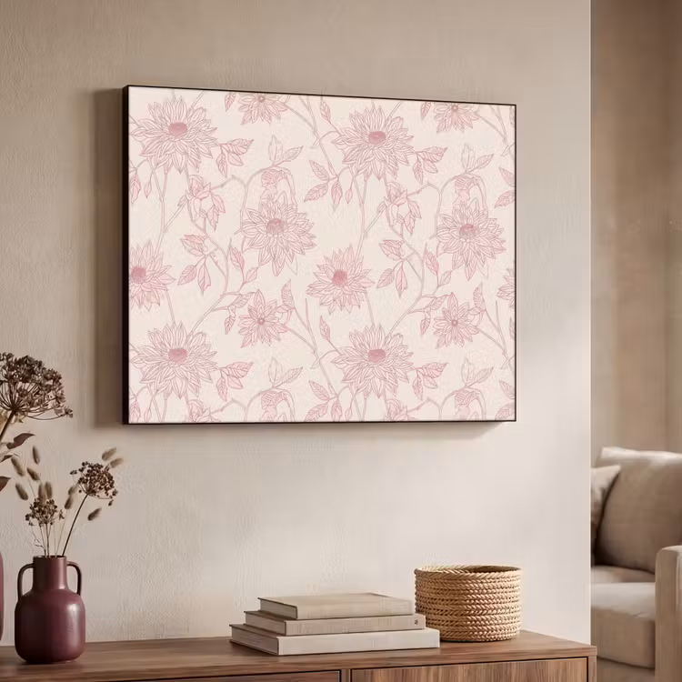 Art frame - Oudroze - Dahlia's - Lijntekening - Patroon — 7