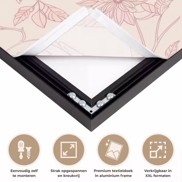 Art frame - Oudroze - Dahlia's - Lijntekening - Patroon — 8