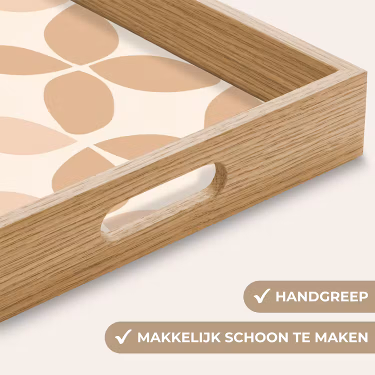 Dienblad - Beige - Bladeren - Minimalistisch - Patroon — 5