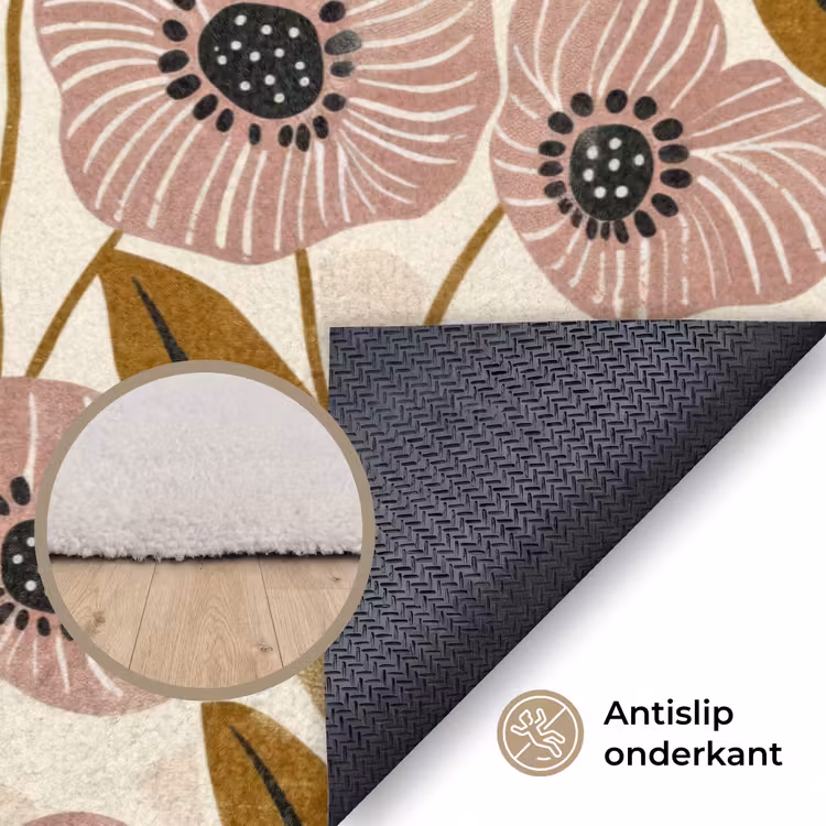 Vloerkleed - Dustyroze - Bloemen - Grafisch - Patroon — 4