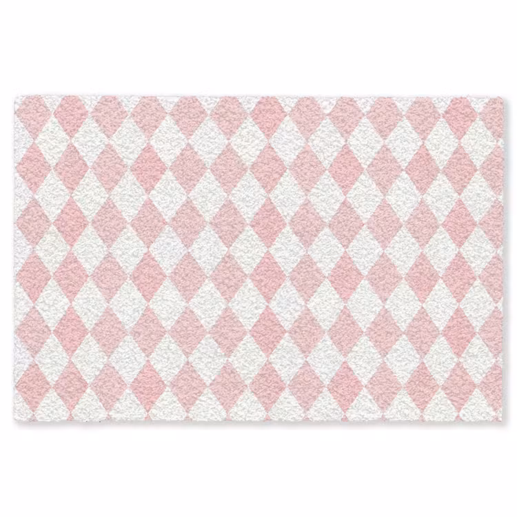 Vloerkleed - Lichtroze - Ruiten - Geometrisch - Patroon — 1
