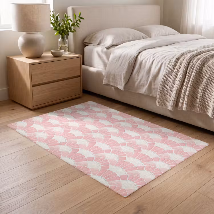 Vloerkleed - Roze - Waaiers - Mozaïek - Patroon — 5