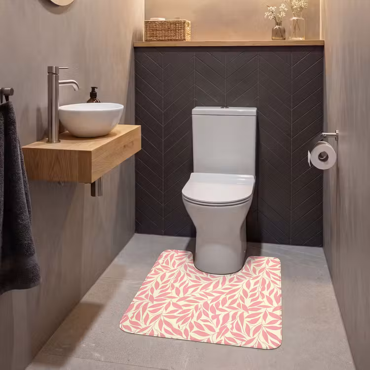 WC Mat - Roze - Bladeren - Dynamisch - Patroon — 2