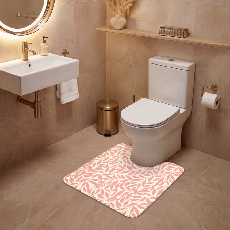 WC Mat - Roze - Bladeren - Dynamisch - Patroon — 3