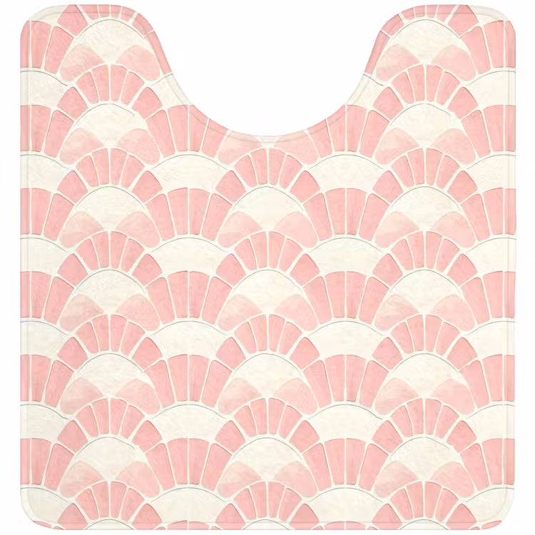 WC Mat - Roze - Waaiers - Mozaïek - Patroon — 1
