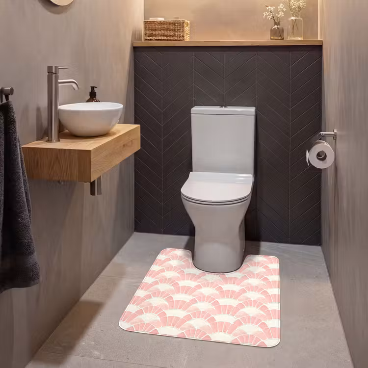 WC Mat - Roze - Waaiers - Mozaïek - Patroon — 2