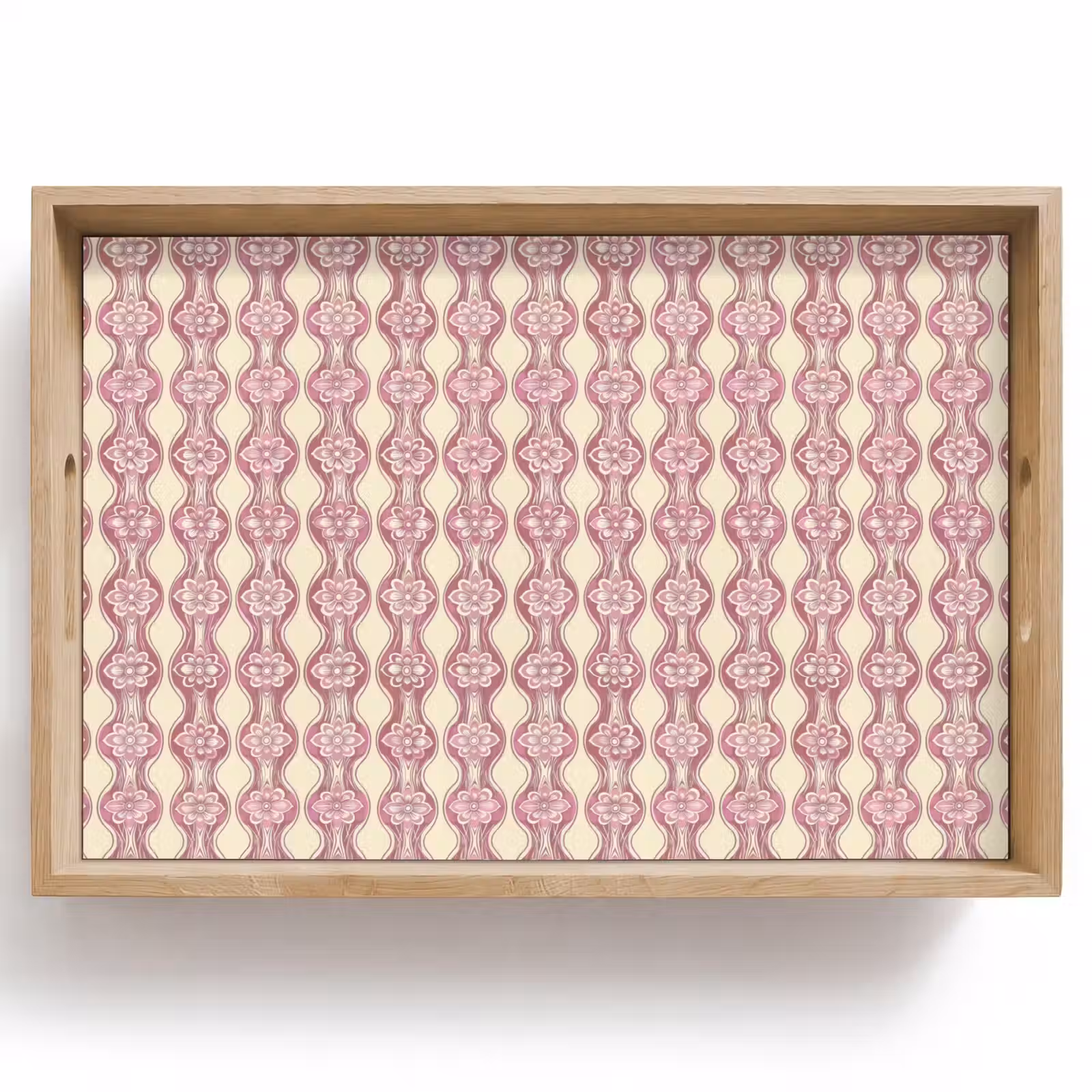 Dienblad - Paarsroze - Bloemen - Retro - Patroon — 1