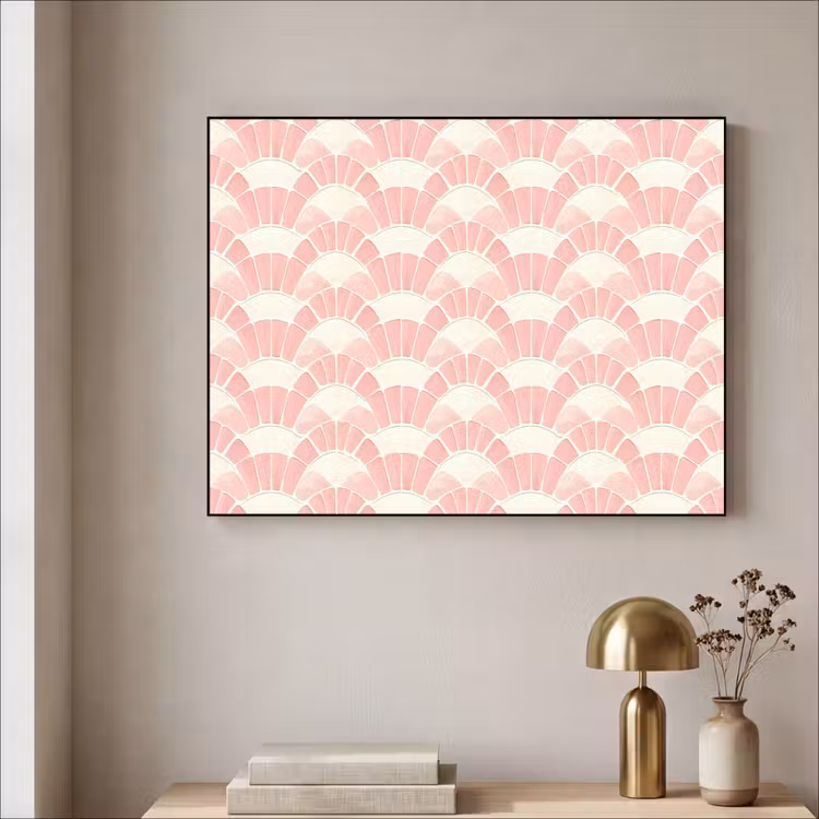 Art frame - Roze - Waaiers - Mozaïek - Patroon — 5