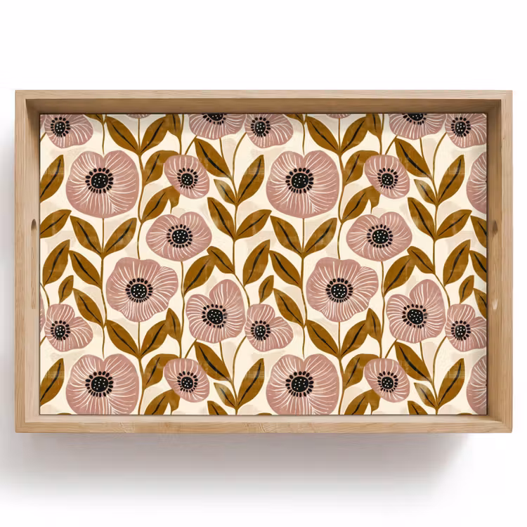 Dienblad - Dustyroze - Bloemen - Grafisch - Patroon — 1