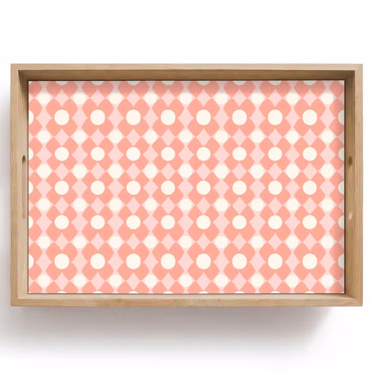 Dienblad - Koraal - Retro - Geometrisch - Patroon — 1