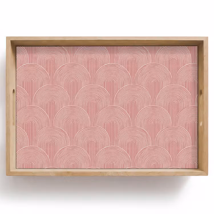 Dienblad - Oudroze - Bogen - Deco - Lijnen — 1