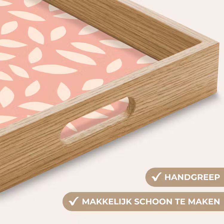 Dienblad - Roze - Bladeren - Speels - Patroon — 5