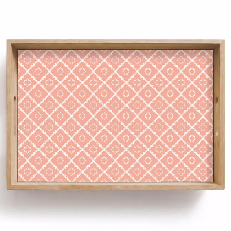 Dienblad - Zalmroze - Geometrisch - Elegant - Patroon — 1