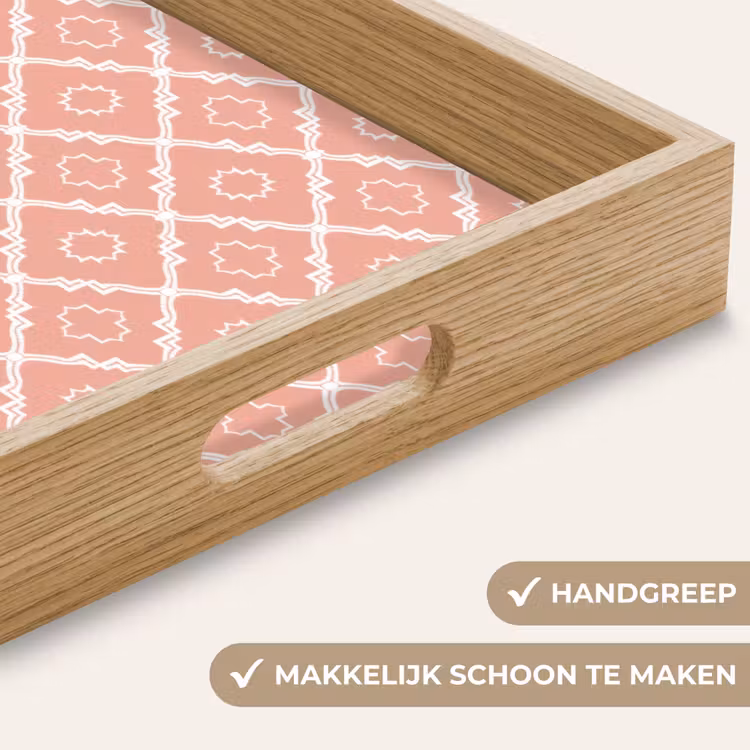 Dienblad - Zalmroze - Geometrisch - Elegant - Patroon — 5