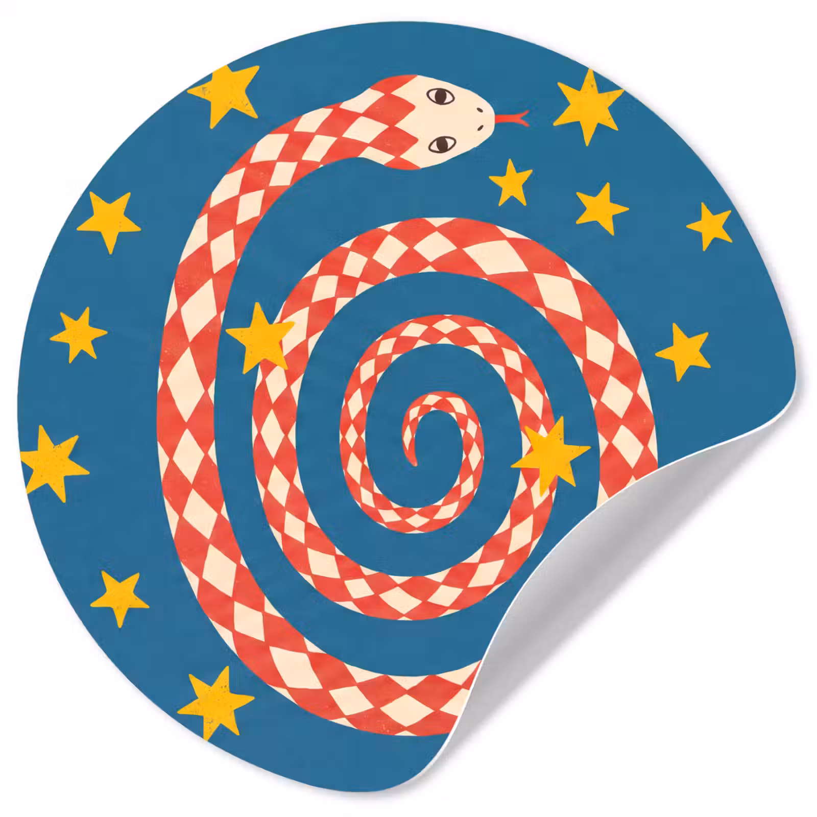 Behangcirkel - Slang - Spiraal - Dieren - Illustratie - Rood — 1