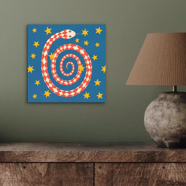Aluminium schilderij - Slang - Spiraal - Dieren - Illustratie - Rood — 3